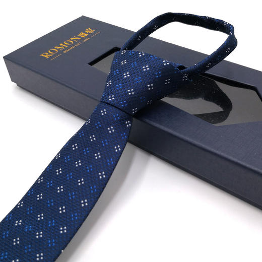 【盒装免打结拉链领带】罗蒙领带男正装休闲上班结婚懒人领带 商品图2