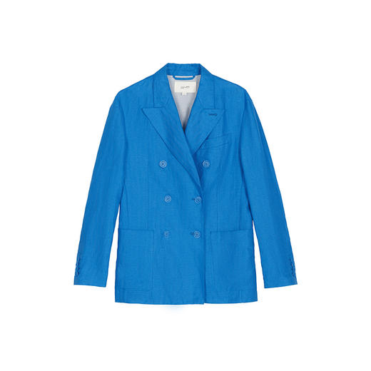 WHM 人字纹亚麻双排扣西装 商品图2