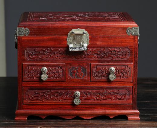 【青山特惠】血檀吉祥如意首饰盒30.5*23.24cm b13 商品图1