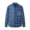 【特价】【含麻】柒牌男装格子衬衫春秋新款长袖翻领透气深蓝色衬衣男	122A70760 商品缩略图4
