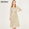 oldcolour春季V领波点时尚气质修身显瘦中袖连衣裙N13102320 商品缩略图3