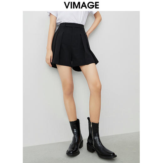 VIMAGE纬漫纪新款气质通勤时尚百搭显瘦短裤VC2105212 商品图0