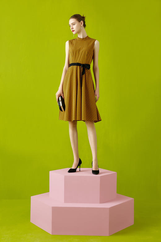 【伯妮斯茵】时尚简约格子印花连衣裙 LZ3S55 商品图8