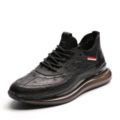 【21春夏新品】UROK新款鸵鸟皮休闲鞋手工男鞋时尚防滑轻便透气舒适皮鞋 商品图2