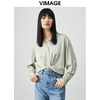 VIMAGE纬漫纪新款设计感小众修身短款小上衣女VC2113218 商品缩略图0