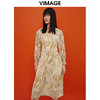 VIMAGE纬漫纪女装夏季新品V领复古轻薄水墨印花连衣裙连衣裙V1507126 商品缩略图1