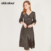 oldcolour春季V领波点时尚气质修身显瘦中袖连衣裙N13102320 商品缩略图1
