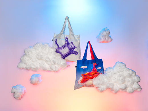 德国LOQI x L/L 艺术系列 AV.FC飞猫 万用环保袋 INS网红风全新再生环保材料 单肩可折叠 旅行大容量 防泼水 超轻50g可承重40斤 商品图2