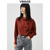 VIMAGE纬漫纪秋款个性洋气绑带设计感通勤喇衬衫小上衣VC2113216 商品缩略图2