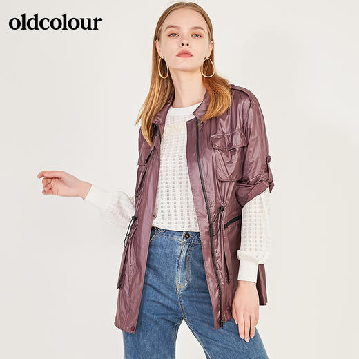 oldcolour春季纯色收腰显瘦风衣外套女N12047208 商品图6