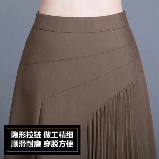 气质A字百褶半身裙女2022春季新款韩版高腰显瘦大摆百褶中长裙 TY30330 商品图3