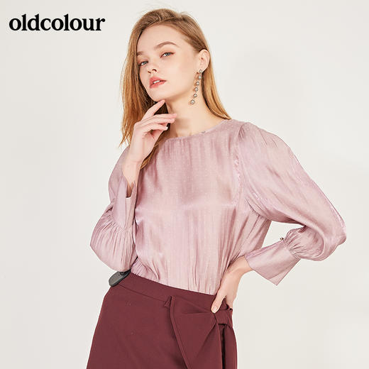 oldcolour春季圆领波点时尚气质优雅长袖套头衫女N12013268 商品图5