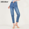 oldcolour春季新品时尚百搭显瘦水洗牛仔长裤女N13113327 商品缩略图6