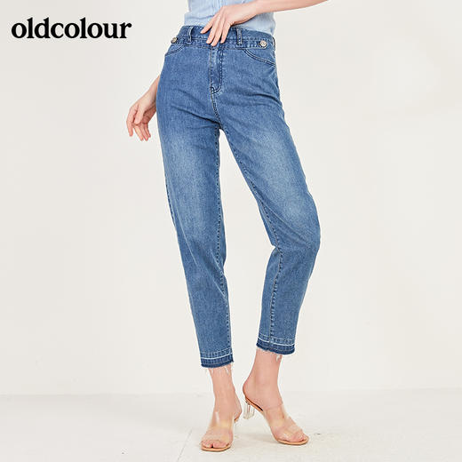 oldcolour春季新品时尚百搭显瘦水洗牛仔长裤女N13113327 商品图6