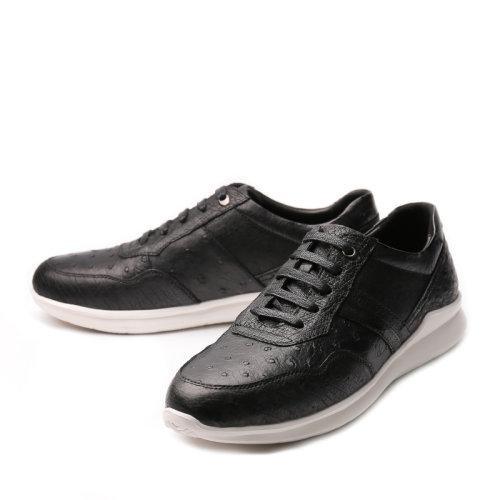 【21春夏新品】UROK新款鸵鸟皮休闲鞋手工男鞋时尚防滑轻便透气舒适皮鞋 商品图1