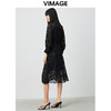 VIMAGE纬漫纪夏季新款优雅雪纺显瘦中长款连衣裙V1507116 商品缩略图4