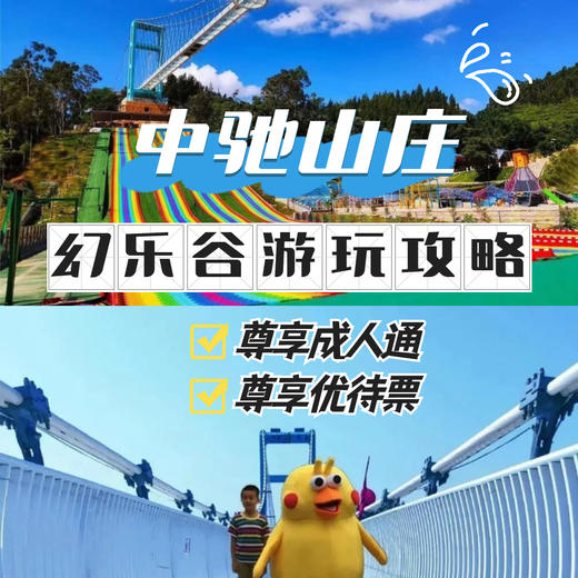 中驰山庄中驰61幻乐谷门票海景玻璃桥网红摇摆桥网红天梯儿童陡坡
