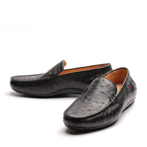 【22春夏新品】UROK新款鸵鸟皮男士防滑耐磨休闲乐福鞋个性时尚潮流男鞋 商品图4