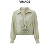 VIMAGE纬漫纪新款设计感小众修身短款小上衣女VC2113218 商品缩略图5
