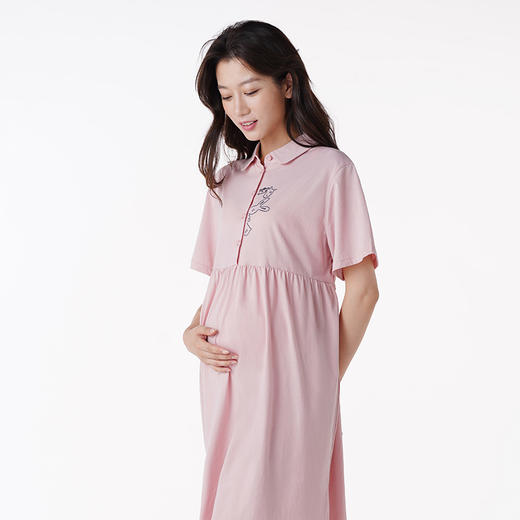都市丽人女士棉质孕哺裙32支棉单面薄短袖裙睡衣LH2CA2 商品图1
