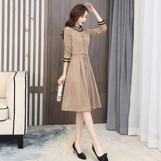 小香风连衣裙中长款2022年春装新款女装韩版收腰显瘦气质减龄裙子 HR-CPYY2002 商品图3