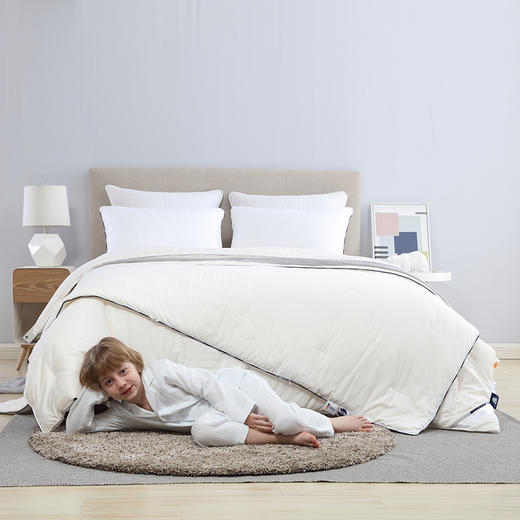 梦洁  蔚蓝长绒棉大豆抗菌恒温四季被（白） 商品图0