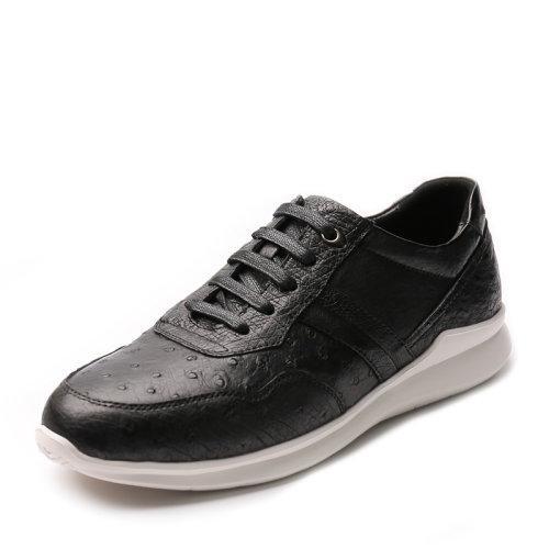 【21春夏新品】UROK新款鸵鸟皮休闲鞋手工男鞋时尚防滑轻便透气舒适皮鞋 商品图2