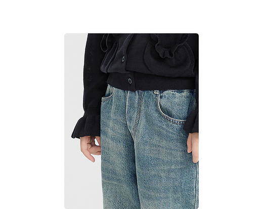 江南布衣婴童  22年春装新品牛仔长裤  1MBEF1670 商品图9