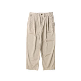 吃茶去chichaqu2022新款双褶连腰斜纹直筒裤