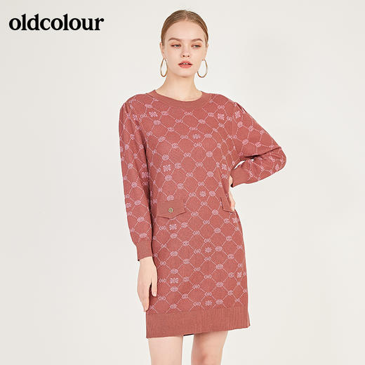 oldcolour春季新款休闲气质百搭内搭圆领针织连衣裙N11106145 商品图5