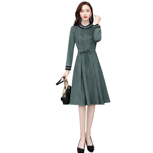 小香风连衣裙中长款2022年春装新款女装韩版收腰显瘦气质减龄裙子 HR-CPYY2002 商品图4