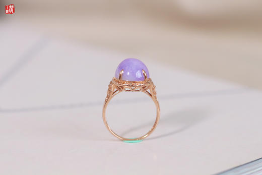 天然紫翡戒指   镶嵌：18K金镶钻 商品图4