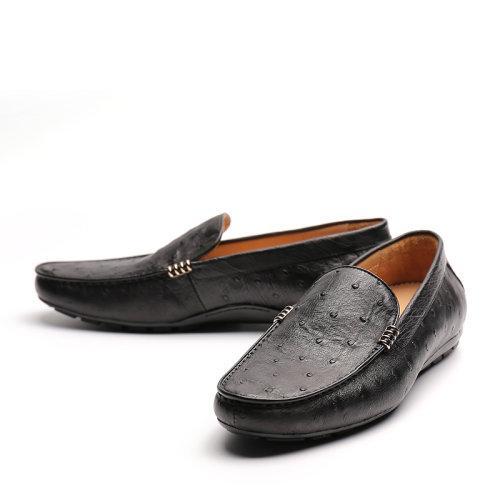 【22春夏新品】UROK新款鸵鸟皮男士防滑耐磨休闲乐福鞋个性时尚潮流男鞋 商品图1