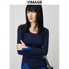 VIMAGE纬漫纪秋季新款时尚百搭修身显瘦针织衫女上衣套头V1501111 商品缩略图0