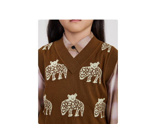 江南布衣 婴童  22年春装新品毛衫背心  1MB303100 商品图4