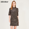 oldcolour春季时尚修身显瘦端庄设计感泡泡袖中袖连衣裙N13102349 商品缩略图0