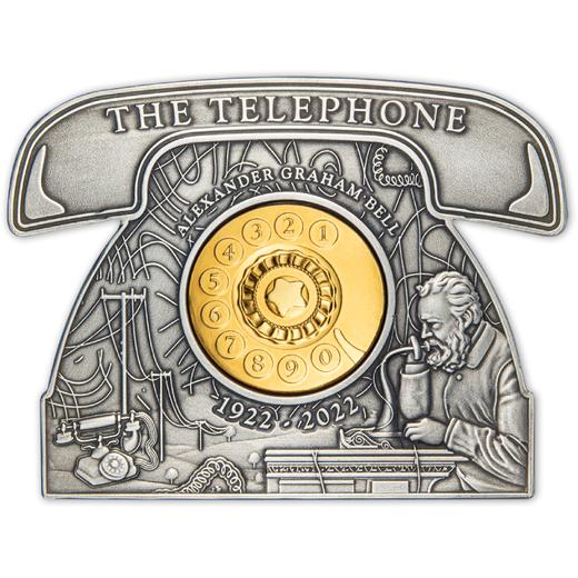 【现货】镀金可旋转！贝尔逝世百年银币 商品图0