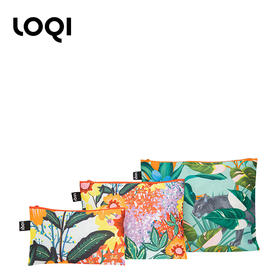 德国LOQI x L/L 艺术系列 环保收纳袋三件套 INS网红插画风 文具数码配件收纳整理套包洗漱化妆防泼水潮流