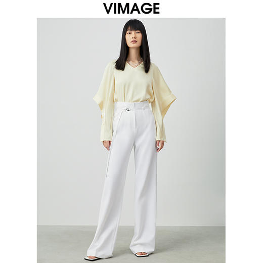 VIMAGE纬漫纪女装时尚百搭小上衣长袖纯色小上衣V1513105 商品图1