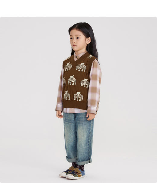 江南布衣 婴童  22年春装新品毛衫背心  1MB303100 商品图2