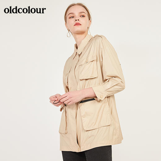oldcolour春季纯色收腰显瘦风衣外套女N12047208 商品图2