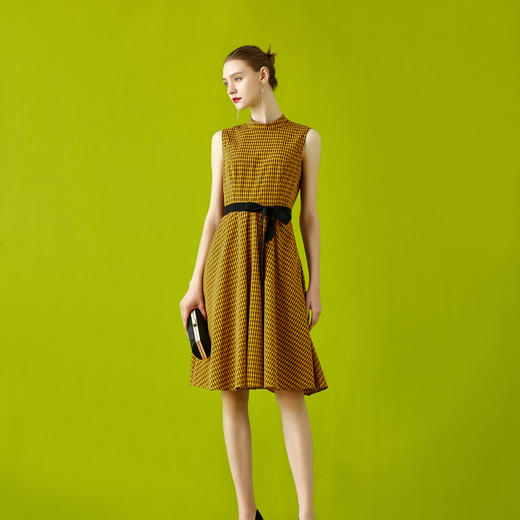 【伯妮斯茵】时尚简约格子印花连衣裙 LZ3S55 商品图1