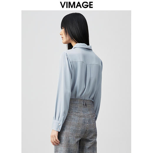 VIMAGE纬漫纪秋季新款简约时尚气质衬衫女衬衣女上衣VC2109234 商品图4