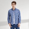 【竹纤维】柒牌衬衫男商务休闲青年春秋款长袖格纹翻领宝蓝色衬衣	122A70630 商品缩略图1