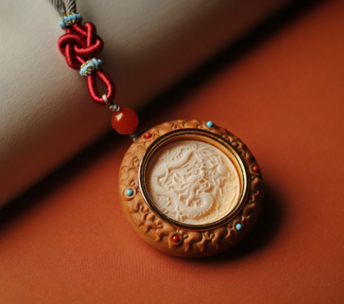 【青山特惠】老山檀 龙行天下 运转乾坤 吊坠s8