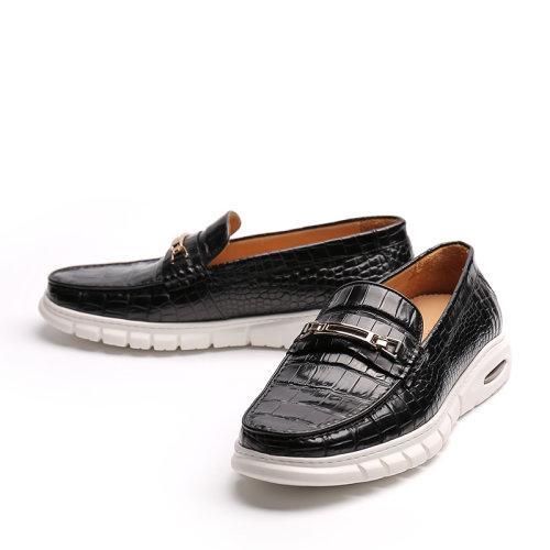 【21春夏新品】UROK新品鳄鱼手工制作男鞋休闲套脚软底乐福鞋舒适一脚蹬皮鞋 商品图1