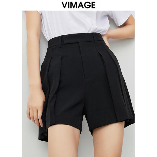 VIMAGE纬漫纪新款气质通勤时尚百搭显瘦短裤VC2105212 商品图3