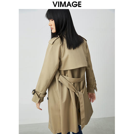 VIMAGE/纬漫纪秋季新款通勤经典大气百搭显瘦风衣外套VC2104802 商品图3