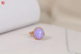 天然紫翡戒指   镶嵌：18K金镶钻