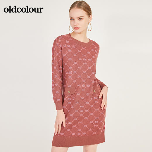 oldcolour春季新款休闲气质百搭内搭圆领针织连衣裙N11106145 商品图3
